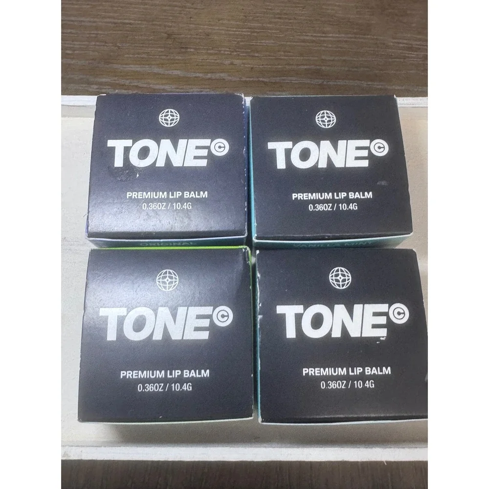 Tone Premium Lip Balm Set of 4 Vanilla Mint Cool Lime Original 0.36oz Each